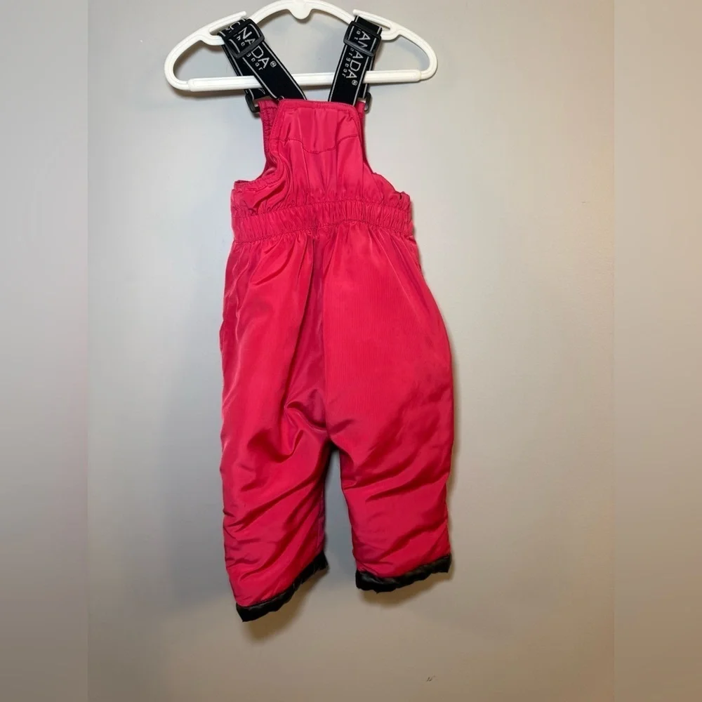 Canada Weather Gear Pink Toddler Snow Bibs 12M Insulated Ski Snow Pants
